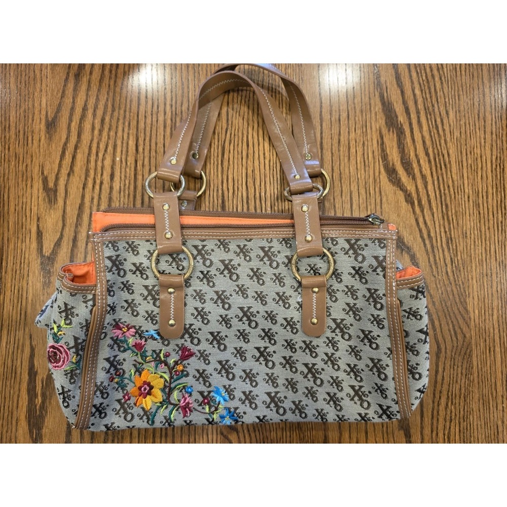 XOXO Floral Embroidered All Over Print Purse Y2K 2000s Mall Casual Glam Boho